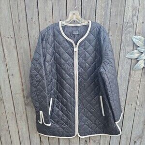 Dennis by Dennis Basso Black Quilted Nylon Insulated Womens Jacket Size 2x